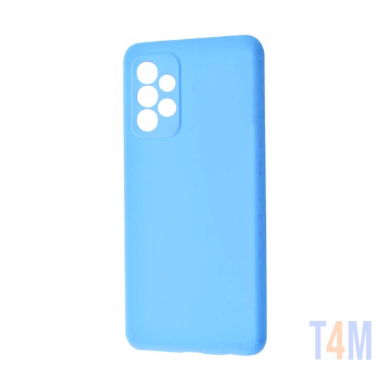 Silicone Case with Camera Shield for Samsung Galaxy A52 5g Blue